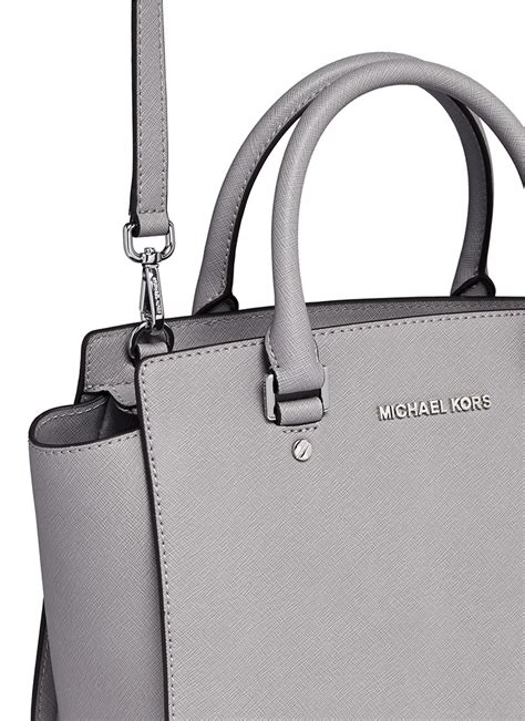 michael kors grey selma satchel|Michael Kors selma satchel.